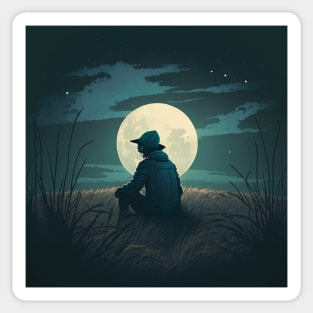 Alone under the moonlight Sticker